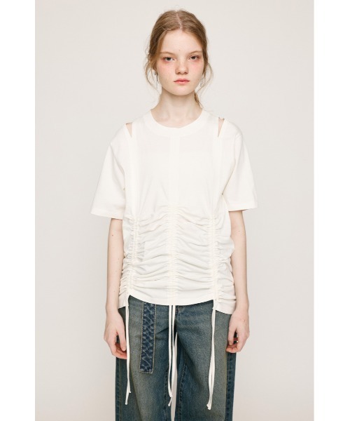 m*0様 Ruro for 6 SHIRRING T SHIRT Tシャツ　ブラ 別注】＜Ruro × 6＞SHIRRING Tシャツ - メルカリ