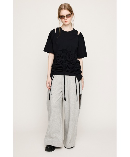 tシャツ STEPHEM SHIRRING T/SH ステファン シャーリング Tシャツ 半袖 夏服 レディース SLY tシャツ STEPHEM SHIRRING T/SH ステファン シャーリング T