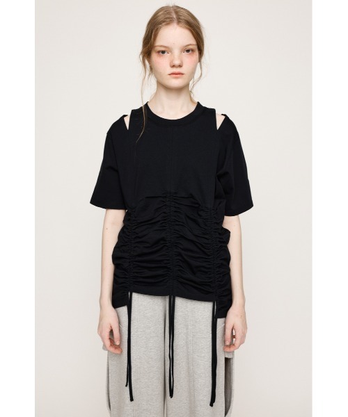 SLY（スライ） tシャツ STEPHEM SHIRRING T/SH ステファン