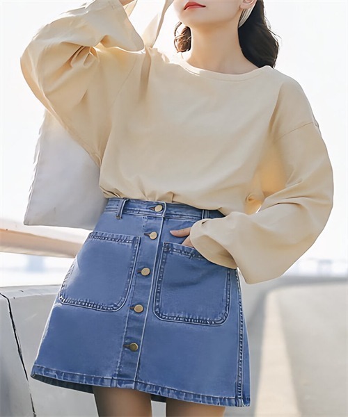 Dream garden（ドリームガーデン） デニムスカート フロントボタン