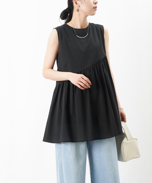 tシャツ LC/LLL ノースリーブティアードチュニック レディース