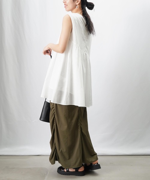 tシャツ LC/LLL ノースリーブティアードチュニック レディース LADY LUCK LUCA tシャツ LC/LLL ノースリーブティアード