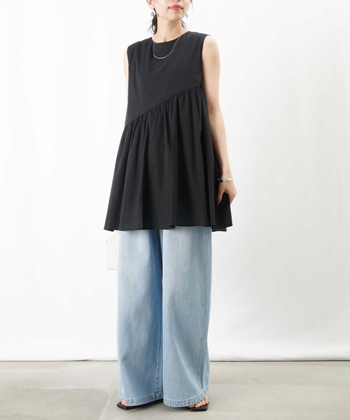 tシャツ LC/LLL ノースリーブティアードチュニック レディース LADY LUCK LUCA tシャツ LC/LLL ノースリーブティアード