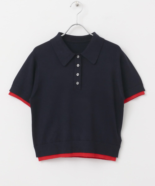 secondlayer ニットポロシャツ SECOND／LAYER(セカンドレイヤー) ニットポロシャツ ブラック
