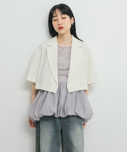 KBF（ケービーエフ） コート アウター ストライプショートジャケット