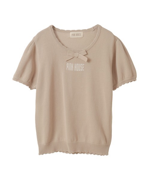ピンクハウス リボン ニットセーター 長袖 PINK HOUSE ニット セーター ロゴリボンニット レディース