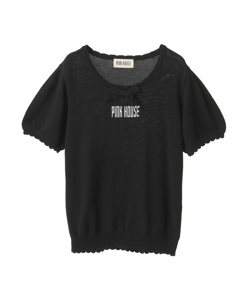 PINK HOUSE ニット セーター ロゴリボンニット レディース