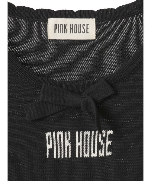 ピンクハウス リボン ニットセーター 長袖 PINK HOUSE ニット セーター ロゴリボンニット レディース