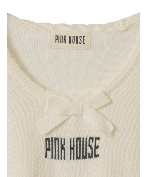 ピンクハウス リボン ニットセーター 長袖 PINK HOUSE ニット セーター ロゴリボンニット レディース