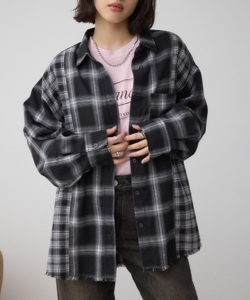 マウジー チェックトップス TUCK CHECK トップス（Tシャツ/カットソー）｜MOUSSY（マウジー）の