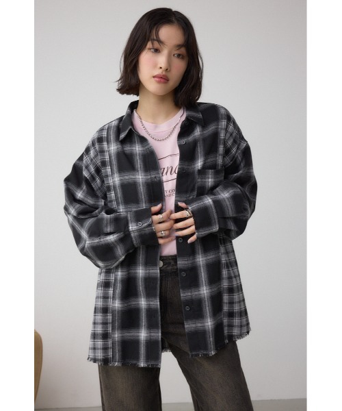 今季新作完売☆MOUSSYビッグチェックシャツ☆オーバーサイズシャツ☆新品タグ付 AZUL BY MOUSSY（アズールバイマウジー） ブラウス シャツ 切替