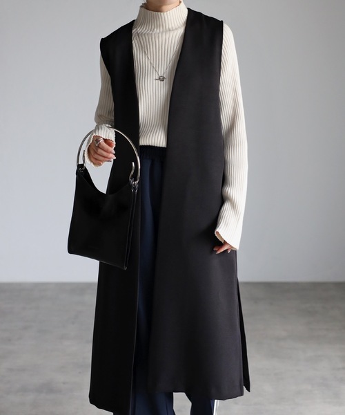 美品　noa-ge Aラインコート　L 濃いグレー　ダウンライナー付き 582931-new-05.jpg