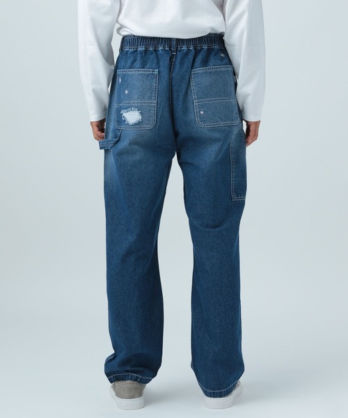 「BAYFLOW」 ダメージ加工デニムパンツ LARGE インディゴブルー メンズ