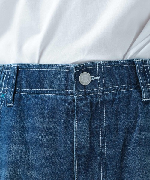 「BAYFLOW」 ダメージ加工デニムパンツ LARGE インディゴブルー メンズ