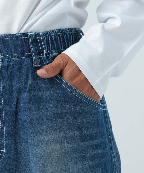 「BAYFLOW」 ダメージ加工デニムパンツ LARGE インディゴブルー メンズ