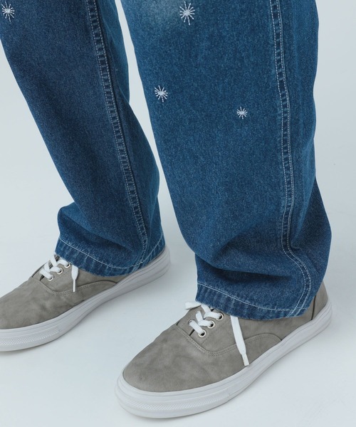 「BAYFLOW」 ダメージ加工デニムパンツ LARGE インディゴブルー メンズ