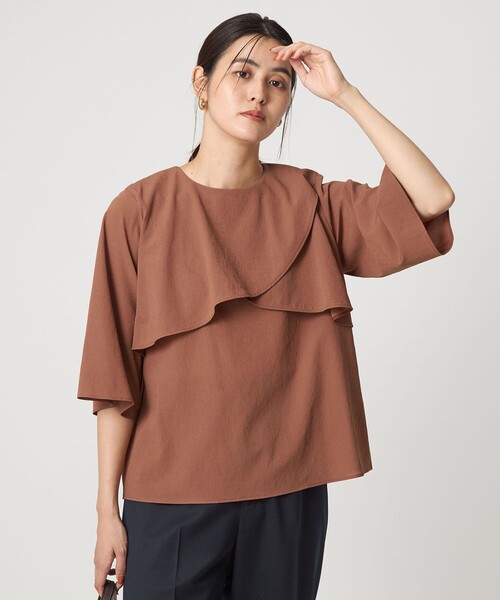 新品 green label relaxing ケープ ブラウス green label relaxing ブラウス シャツ Breeze Cool ケープ