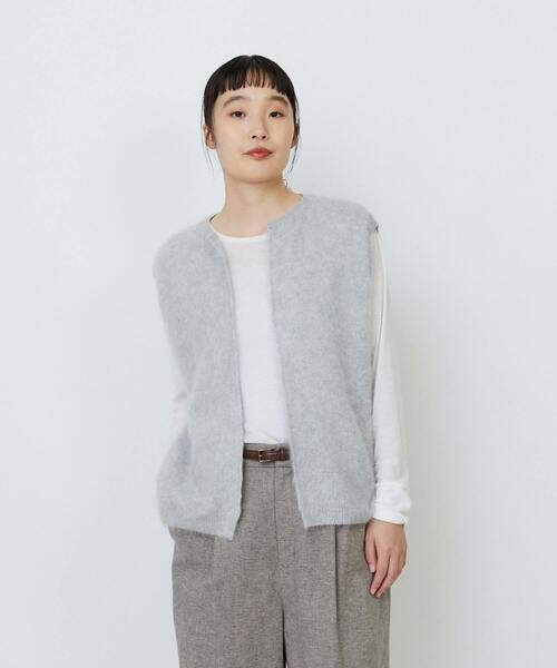 LOISIR ベスト ジレ カシミヤファー加工ベスト レディース : ZOZOTOWN