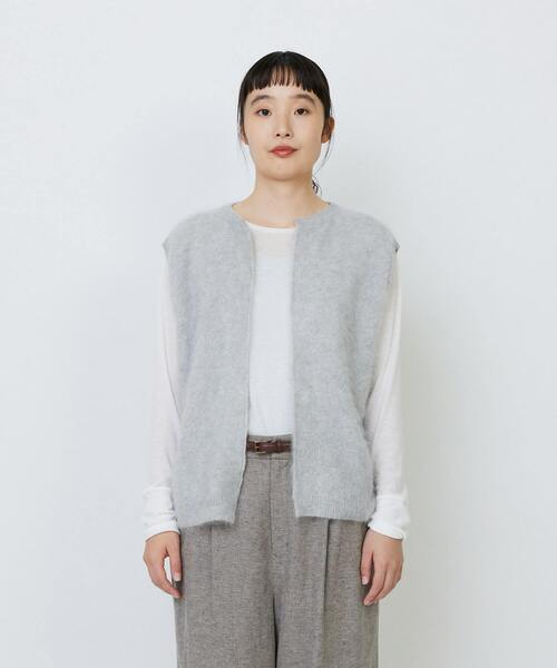 LOISIR ベスト ジレ カシミヤファー加工ベスト レディース : ZOZOTOWN