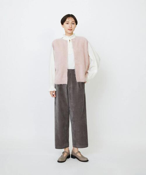 LOISIR ベスト ジレ カシミヤファー加工ベスト レディース : ZOZOTOWN