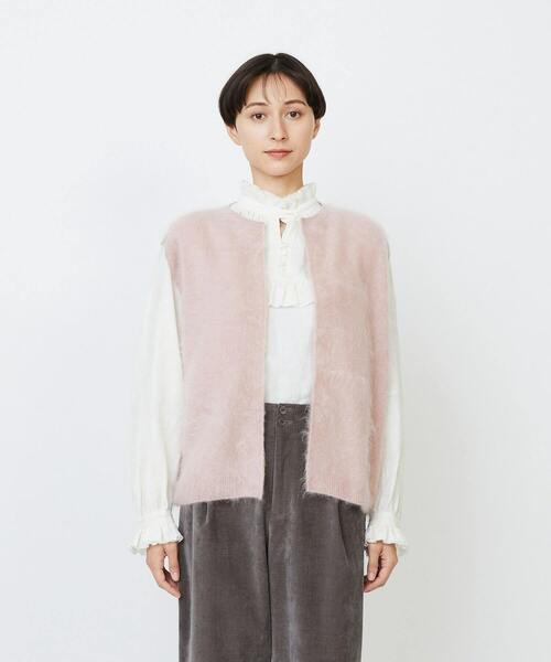 LOISIR ベスト ジレ カシミヤファー加工ベスト レディース : ZOZOTOWN