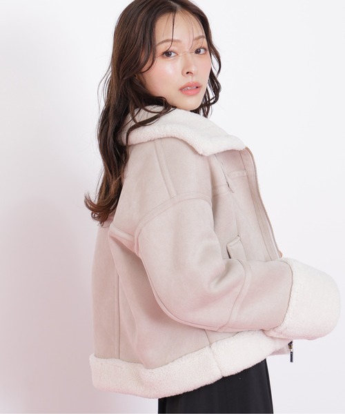 JILL by STUART ムートンコート ボアコート フェイクムートンフライト