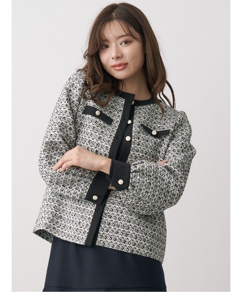 TONAL（トーナル） ツイードジャケット 38 ブラック レディース