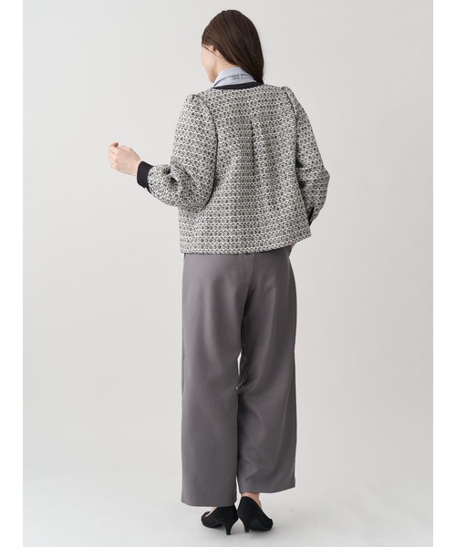 ツイードジャケット　38 TONAL 「TONAL」 ツイードジャケット 38 ブラック レディース