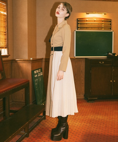 REDYAZEL（レディアゼル） ワンピース バイカラープリーツトレンチ