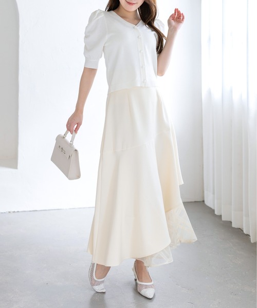 CLEAR BASIC スカート 「低身長対応／サイズ展開あり」シアーチェック