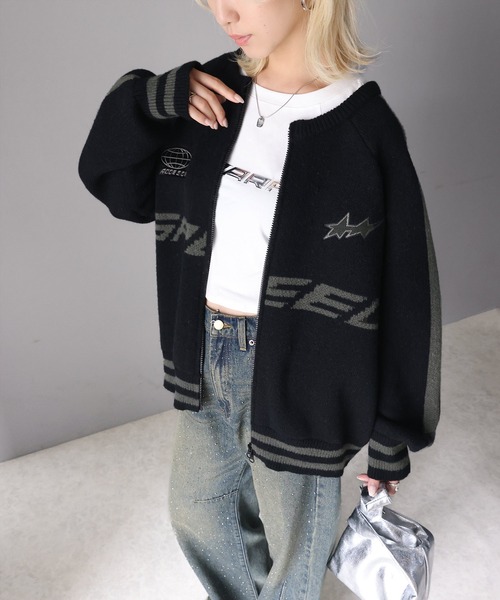 「Java」 ジップアップブルゾン LARGE アイボリー レディース_画像9