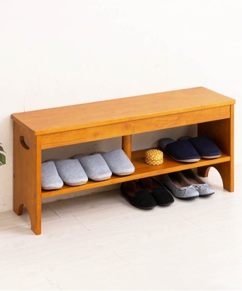 幅90cm 天然木　玄関ベンチ BACKYARD FAMILY（バックヤードファミリー） 家具 天然木玄関ベンチ