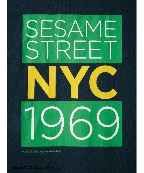「SESAME STREET」 半袖Tシャツ MEDIUM ネイビー レディース_画像4