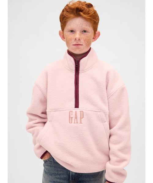 GAP（ギャップ） トレーナー ボア Gapロゴ ハーフジップ プルオーバー