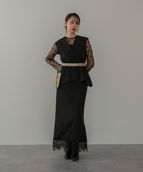 Leja（レジャ） ドレス 「LEJA」チュールフリルスリーブベストセット