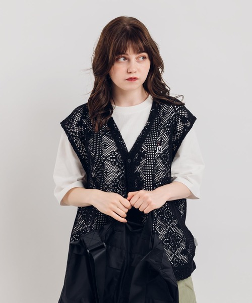 「MUHET」 ニットベスト MEDIUM ブラック レディース_画像7