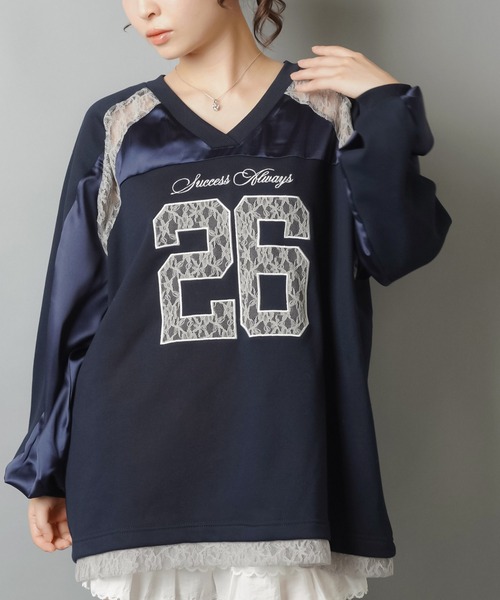 SPINNS（スピンズ） トレーナー スウェット 裏毛ユニフォーム風