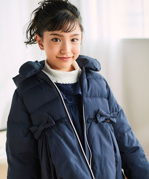 SLAP SLIP（スラップスリップ） ダウン アウター フード付き腰リボン