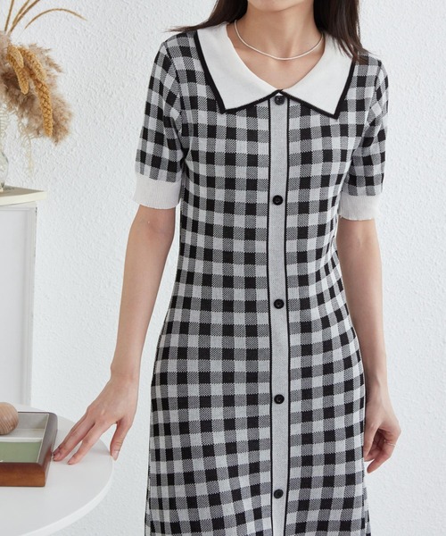 「MAISON DE THERESE」 ニットワンピース FREE イエロー レディース_画像6
