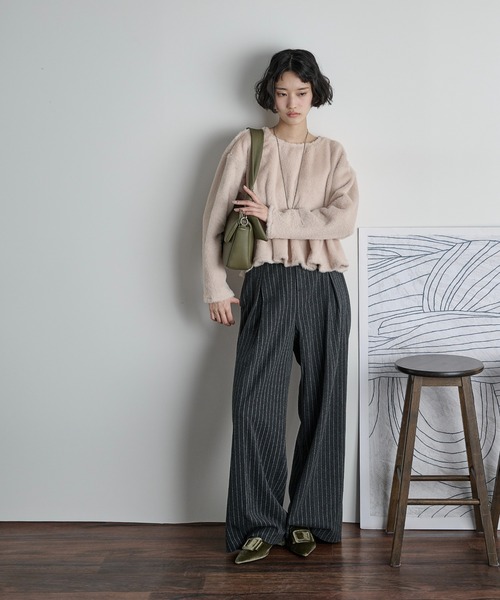 THE Yon tシャツ エコファーペプラムトップス レディース : ZOZOTOWN