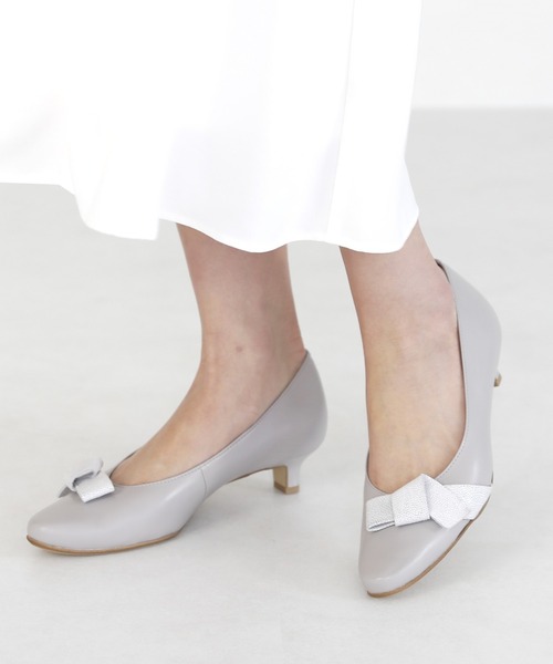 「water massage」 パンプス 22.5cm ライトグレー レディース_画像9