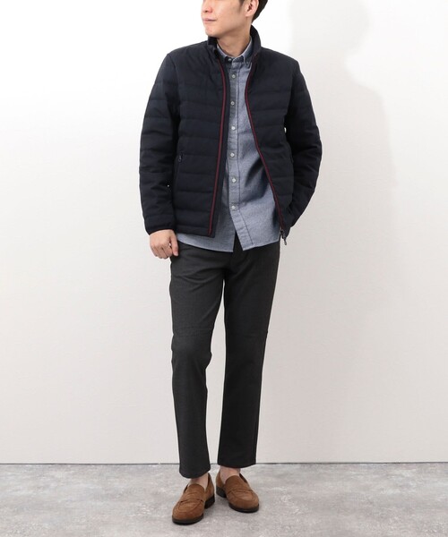 theory luxe ネイビーキルティングノーカラーライトダウンジャケット NOLLEY'S LIGHT（ノーリーズライト） ダウンジャケット ダウン MODERN