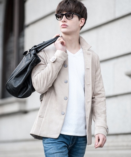 「BUFFALO BOBS」 ピーコート 2-3 ワイン メンズ_画像3