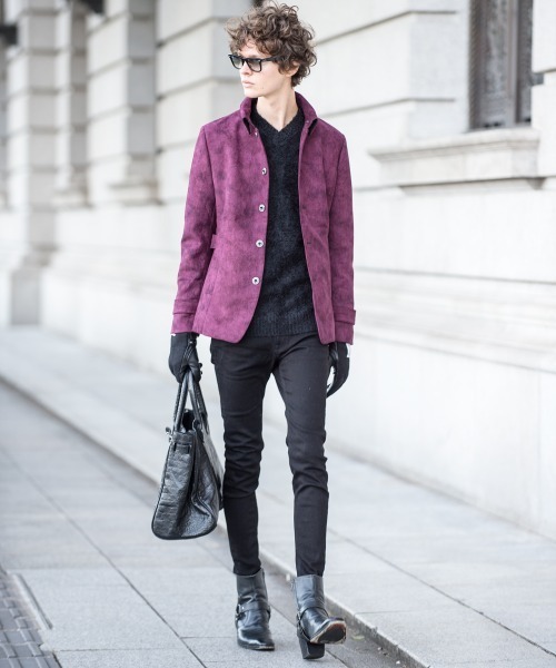 「BUFFALO BOBS」 ピーコート 2-3 ワイン メンズ_画像4