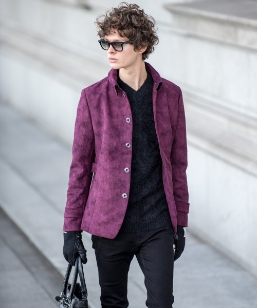 「BUFFALO BOBS」 ピーコート 2-3 ワイン メンズ_画像5