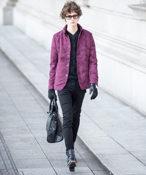 「BUFFALO BOBS」 ピーコート 2-3 ワイン メンズ_画像6