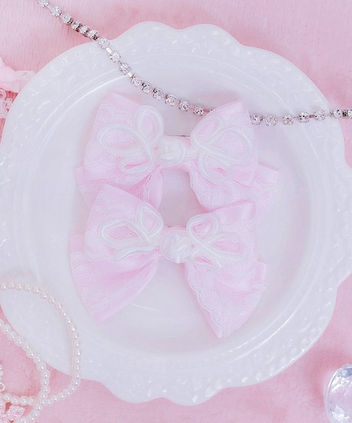 mine by LAFARY ヘアクリップ チャイナハートレースリボン : ZOZOTOWN