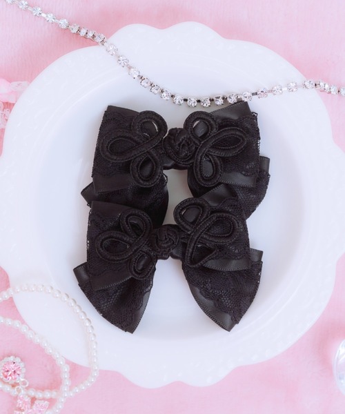 mine by LAFARY ヘアクリップ チャイナハートレースリボン : ZOZOTOWN