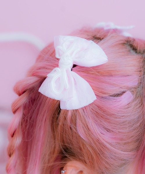 mine by LAFARY ヘアクリップ チャイナハートレースリボン : ZOZOTOWN
