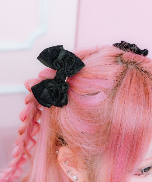 mine by LAFARY ヘアクリップ チャイナハートレースリボン : ZOZOTOWN